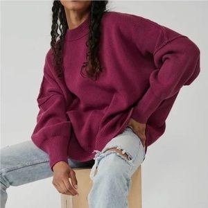 NOWT Women’s Free People Easy Street Tunic Sweater Dreamy Mulberry XL Oversized